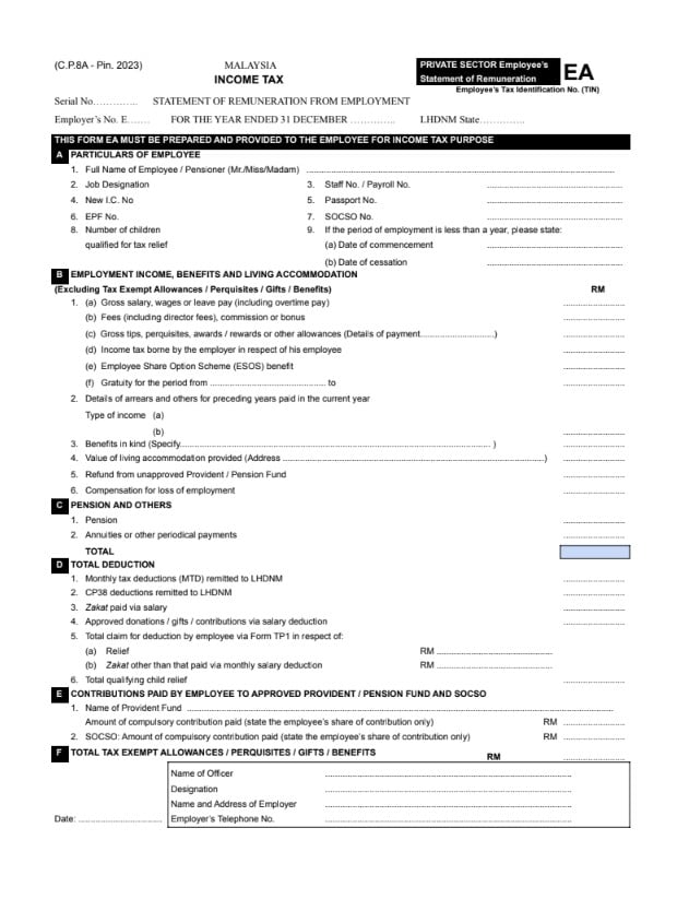 EA Form 2023